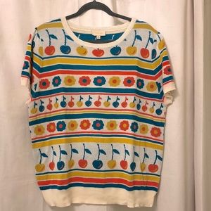 ModCloth short sleeved intarsia sweater